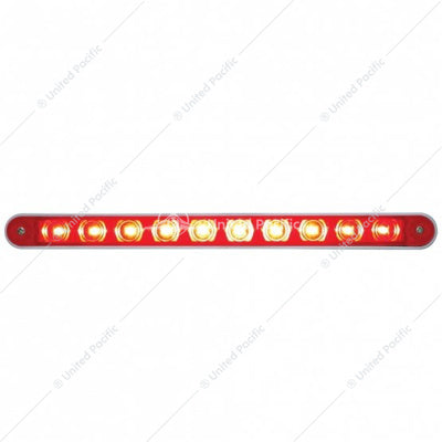 10 LED 9" LIGHT BAR WITH BEZEL (STOP, TURN & TAIL) - RED LED/RED LENS