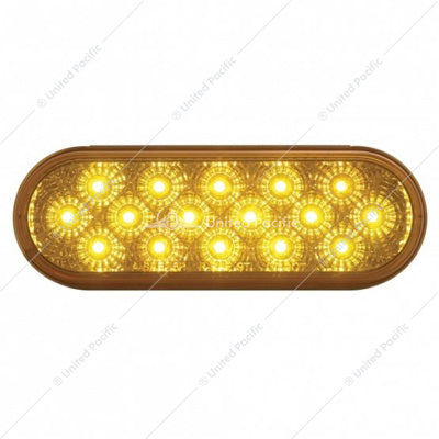 16 LED 6" OVAL REFLECTOR TURN SIGNAL LIGHT - AMBER LED/AMBER LENS