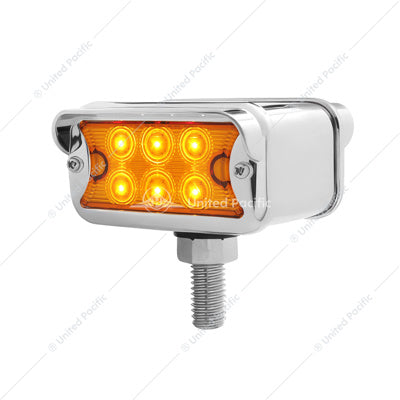 12 LED Dual Function Double Face Light with Visor - T-Mount - Amber & Red LED/Amber & Red Lens