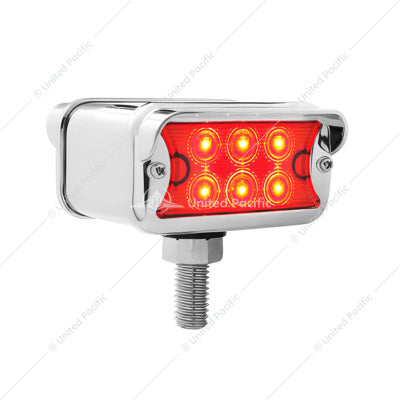 12 LED Dual Function Double Face Light with Visor - T-Mount - Amber & Red LED/Amber & Red Lens
