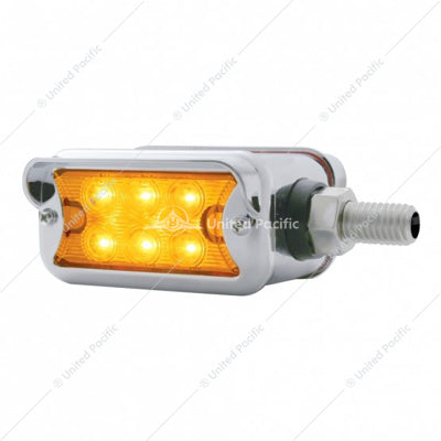 6 LED Dual Function Double Face Light W/Visor - Horizontal Mount - Amber & Red LED/Amber & Red Lens