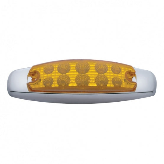 Rectangular Reflector Clearance LED Light - 10 Diodes - Amber LED/Amber Lens