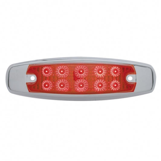 Rectangular Reflector Clearance LED Light - 10 Diodes - Red LED/Red Lens