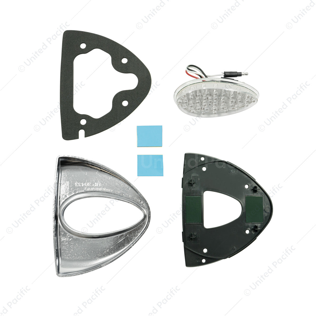 39 LED Teardrop Headlight Turn Signal Light Cover For Peterbilt - Amber LED/Clear Lens