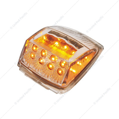 17 LED REFLECTOR SQUARE CAB LIGHT - AMBER LED/CLEAR LENS