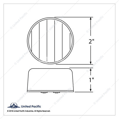 9 LED 2" Auxiliary + Blue LED/Clear Lens