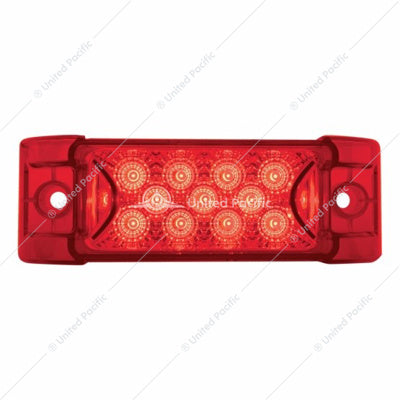 13 LED REFLECTOR RECTANGULAR LIGHT (CLEARANCE/MARKER) - RED LED/RED LENS