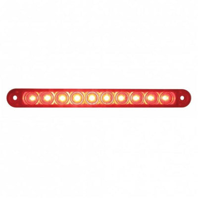 10 LED 6-1/2" Light Bar Only (Stop, Turn & Tail) - Red / Red