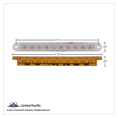 10 LED 6-1/2" Turn Signal Light Bar - Amber / Clear