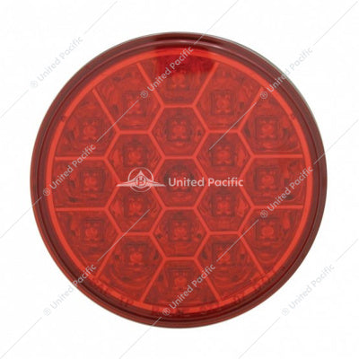 4" ROUND REFLECTOR LIGHT (STOP, TURN & TAIL) - RED LED/RED LENS-19 LED