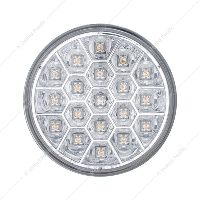 4" ROUND REFLECTOR LIGHT (STOP, TURN & TAIL) - RED LED/CLEAR LENS-19 LED