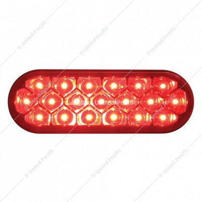 6" OVAL REFLECTOR LIGHT (STOP, TURN & TAIL) - RED LED/RED LENS-19 LED