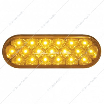 6" OVAL REFLECTOR TURN SIGNAL LIGHT - AMBER LED/AMBER LENS-19 LED