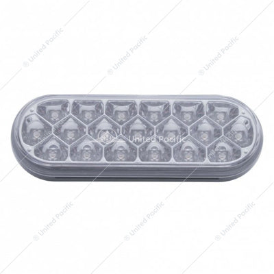 6" OVAL REFLECTOR LIGHT (STOP, TURN & TAIL) - RED LED/CLEAR LENS-19 LED