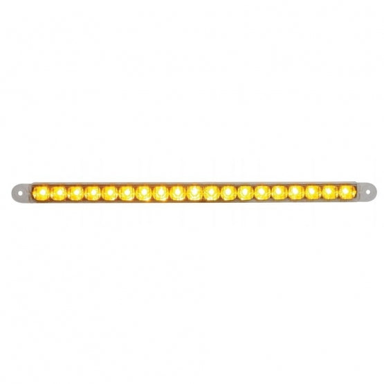 19 LED 12" Reflector Turn Signal Light Bar- Amber/Clear (Bulk)