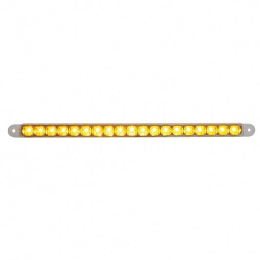 19 LED 12" Reflector Turn Signal Light Bar-Amber/Clear