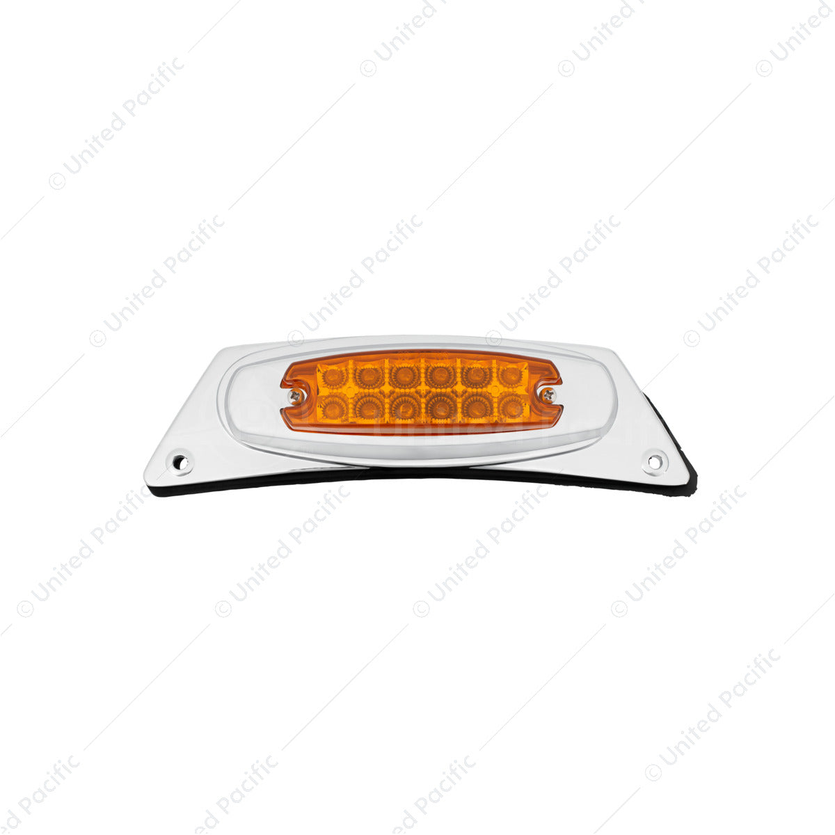 Chrome Fender Light Bracket With 12 LED Reflector Light - Amber LED/Amber Lens