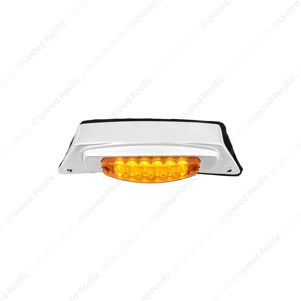 Chrome Fender Light Bracket With 12 LED Reflector Light - Amber LED/Amber Lens