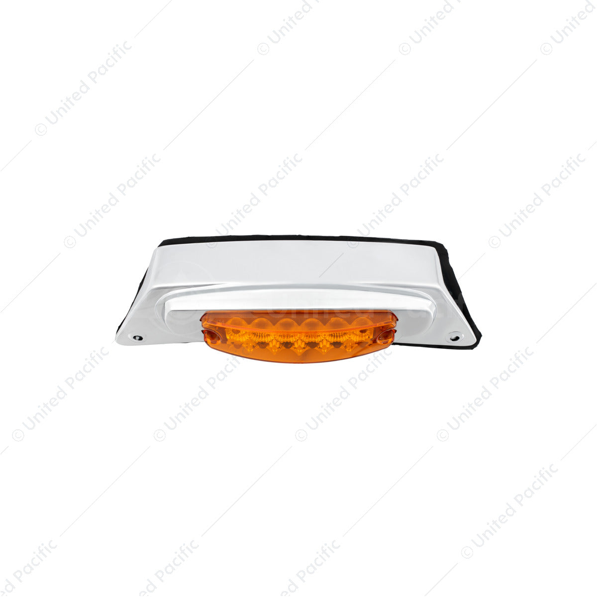 Chrome Fender Light Bracket With 12 LED Reflector Light - Amber LED/Amber Lens