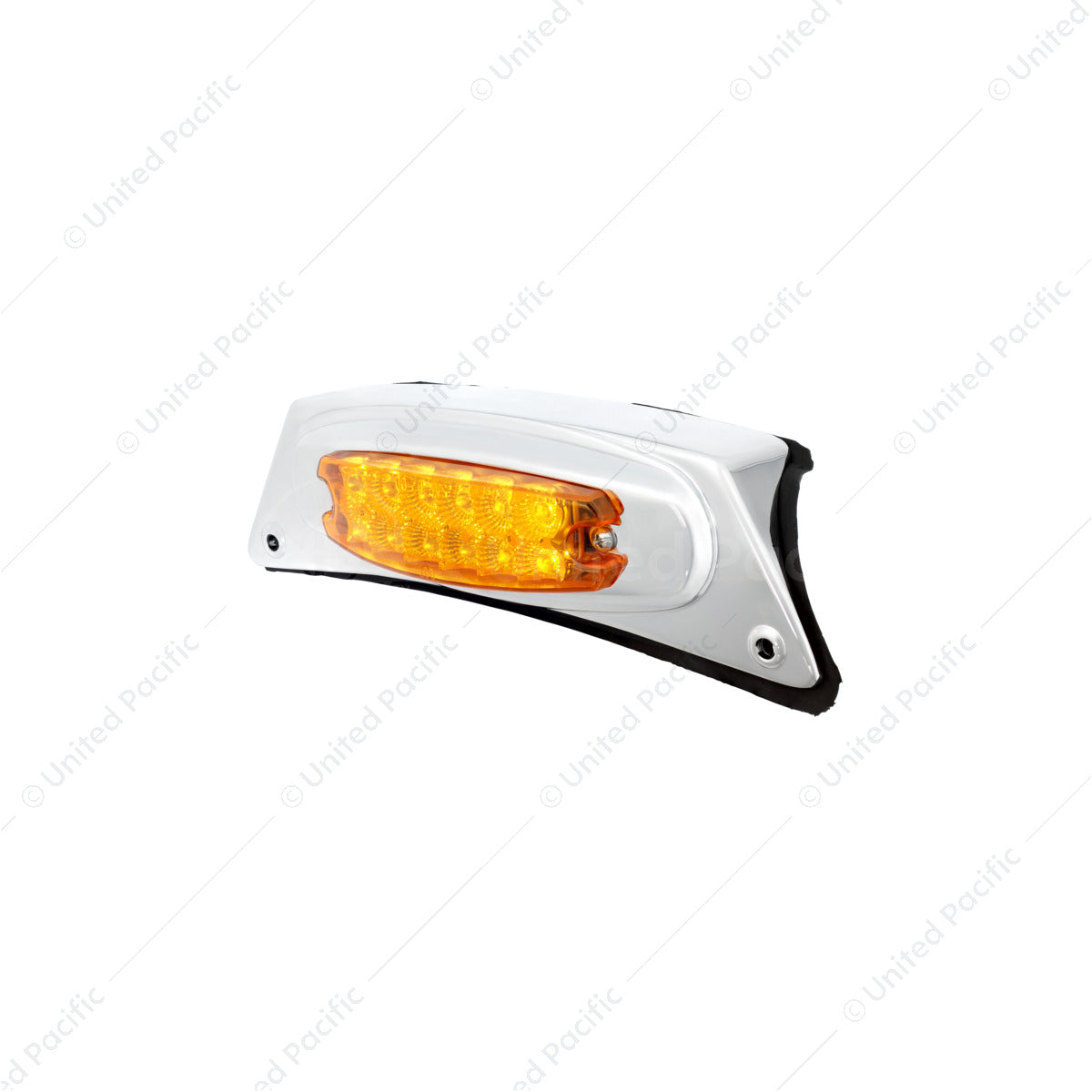 Chrome Fender Light Bracket With 12 LED Reflector Light - Amber LED/Amber Lens