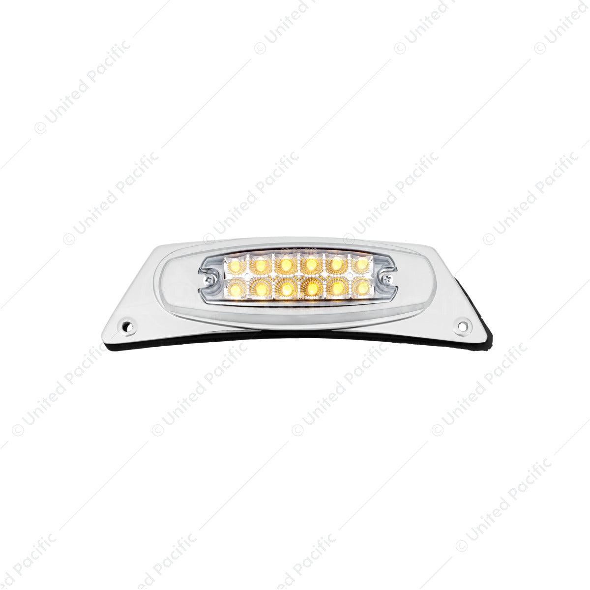 Chrome Fender Light Bracket With 12 LED Reflector Light - Amber LED/Clear Lens