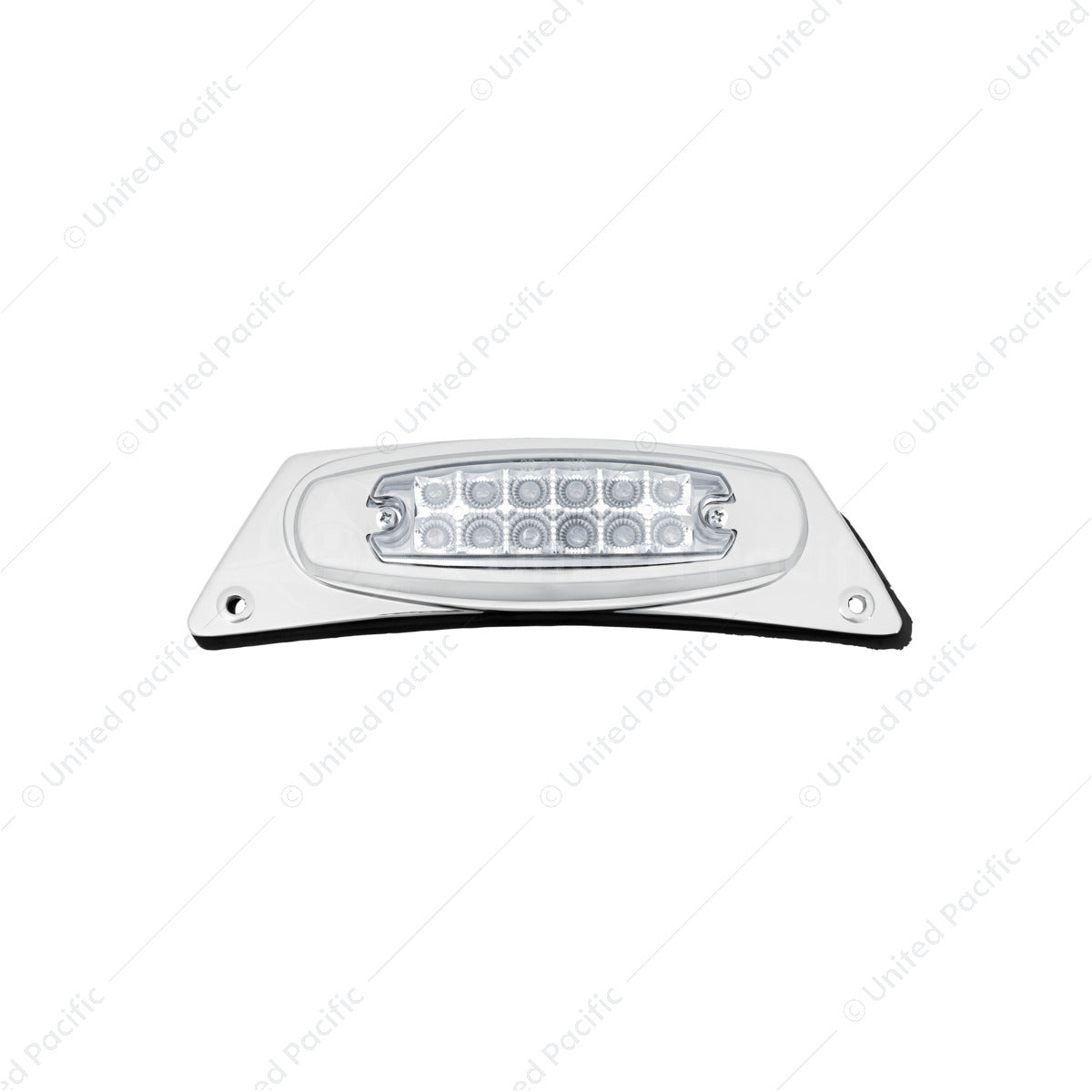 Chrome Fender Light Bracket With 12 LED Reflector Light - Amber LED/Clear Lens