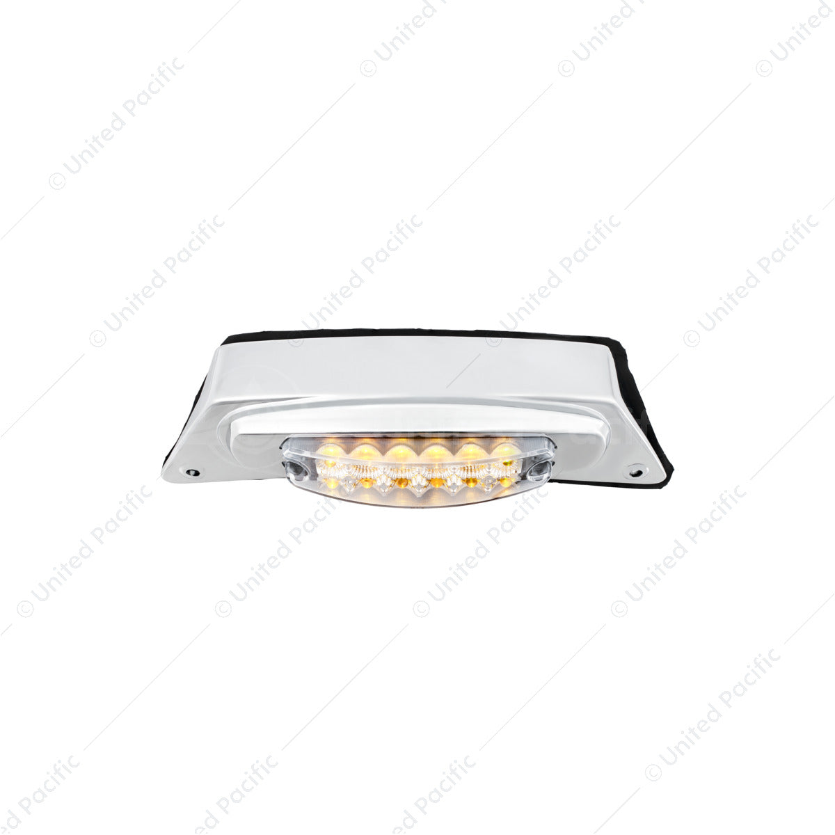 Chrome Fender Light Bracket With 12 LED Reflector Light - Amber LED/Clear Lens