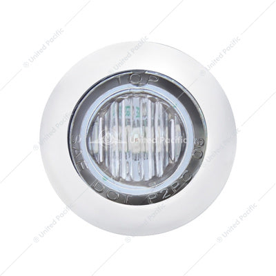 Mini Round White 3/4" Stainless Steel Bezel