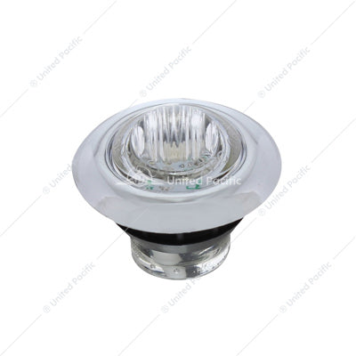 Mini Round White 3/4" Stainless Steel Bezel