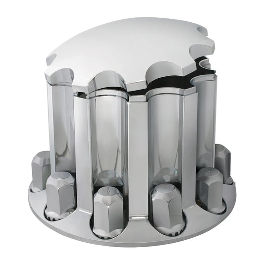 Chrome Plastic ABS Rear Axle Cover Set with Locking Tabs & Cone Hub Cap