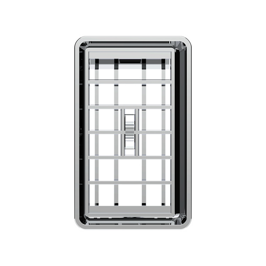 Chrome Plastic A/C Vent With Cross Grids for 1989-2010 Freightliner FLD/Classic - Driver