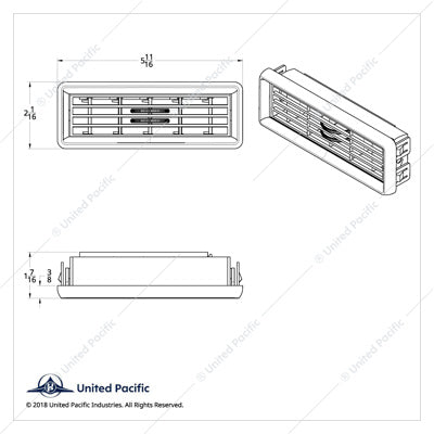 Chrome Plastic A/C Vent For International 2000+