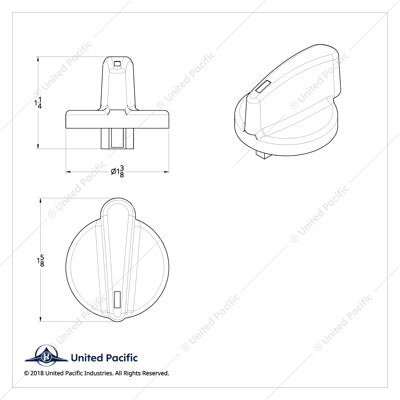 International 9900I/9400I/9200I (2000-2010) Chrome AC/Heater Knob