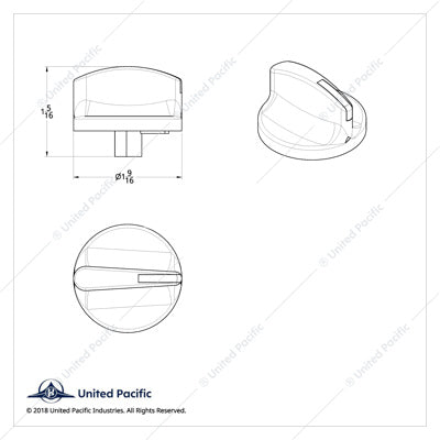 Chrome Plastic '02 Kenworth A/C Heater Knob