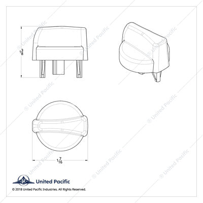 Kenworth Chrome Plastic Wiper Knob for 2002-2005