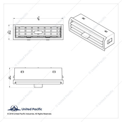 Chrome Freightliner Century A/C Vent