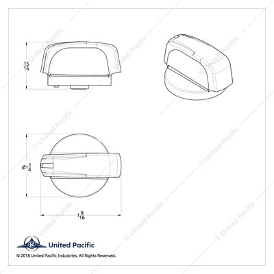 Peterbilt 2006+ Chrome A/C Control Knob