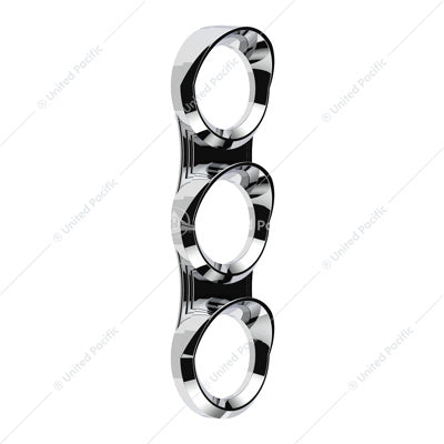 Peterbilt 3 Gauge Cluster Bezel with Visor for 2006+ Vertical Fit