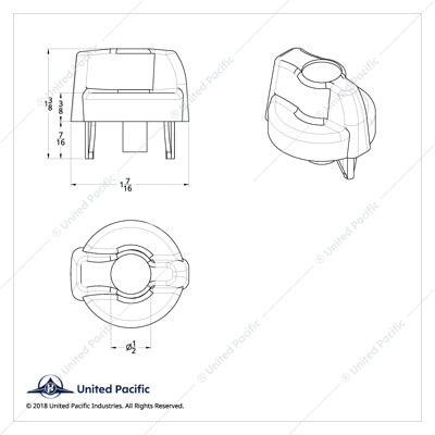 Chrome Plastic A/C Control Knob for Peterbilt 2005 & Older - Indented