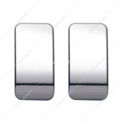 CHROME PLASTIC BLANK SWITCH COVERS FOR KENWORTH T680, T880, W990 (CARD OF 2)