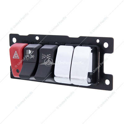 CHROME PLASTIC BLANK SWITCH COVERS FOR KENWORTH T680, T880, W990 (CARD OF 2)