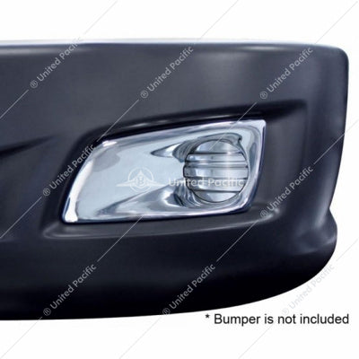 Chrome Plastic Fog Light Cover without Light Opening for 2008-2017 Kenworth T600- Driver