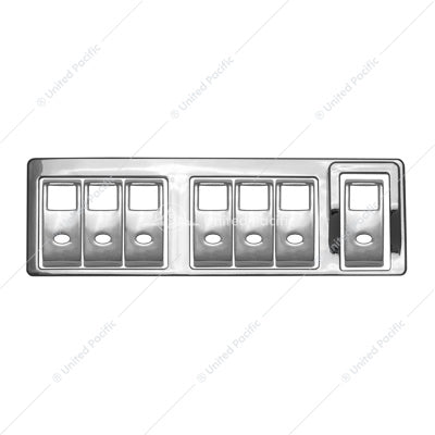 CHROME PLASTIC 7-ROCKER SWITCH BEZEL FOR 2013-2021 PETERBILT 579