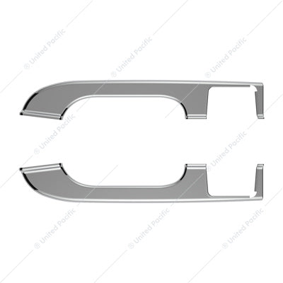 Chrome Plastic Door Armrest Covers for Freightliner Columbia (2001-2012), Century (1997-2010) & Coronado (2003-2009). - Pair