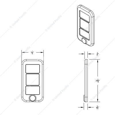 Freightliner Rkr Switch Cover 3 Sec Indented/3