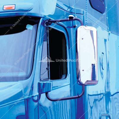 CHROME MIRROR COVER FOR FREIGHTLINER CENTURY (2005-2010) & COLUMBIA (2005-2020) - DRIVER (BULK)