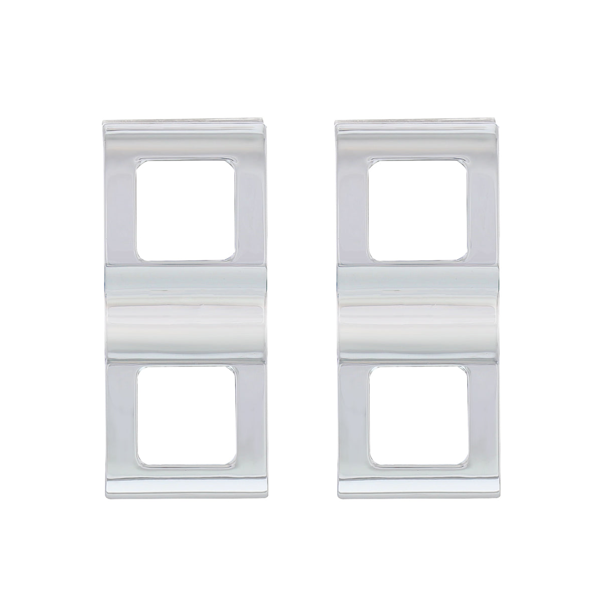 Chrome Plastic Switch Covers - 2 Openings - 2 Pack