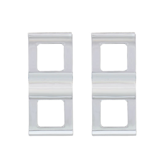 Chrome Plastic Switch Covers - 2 Openings - 2 Pack
