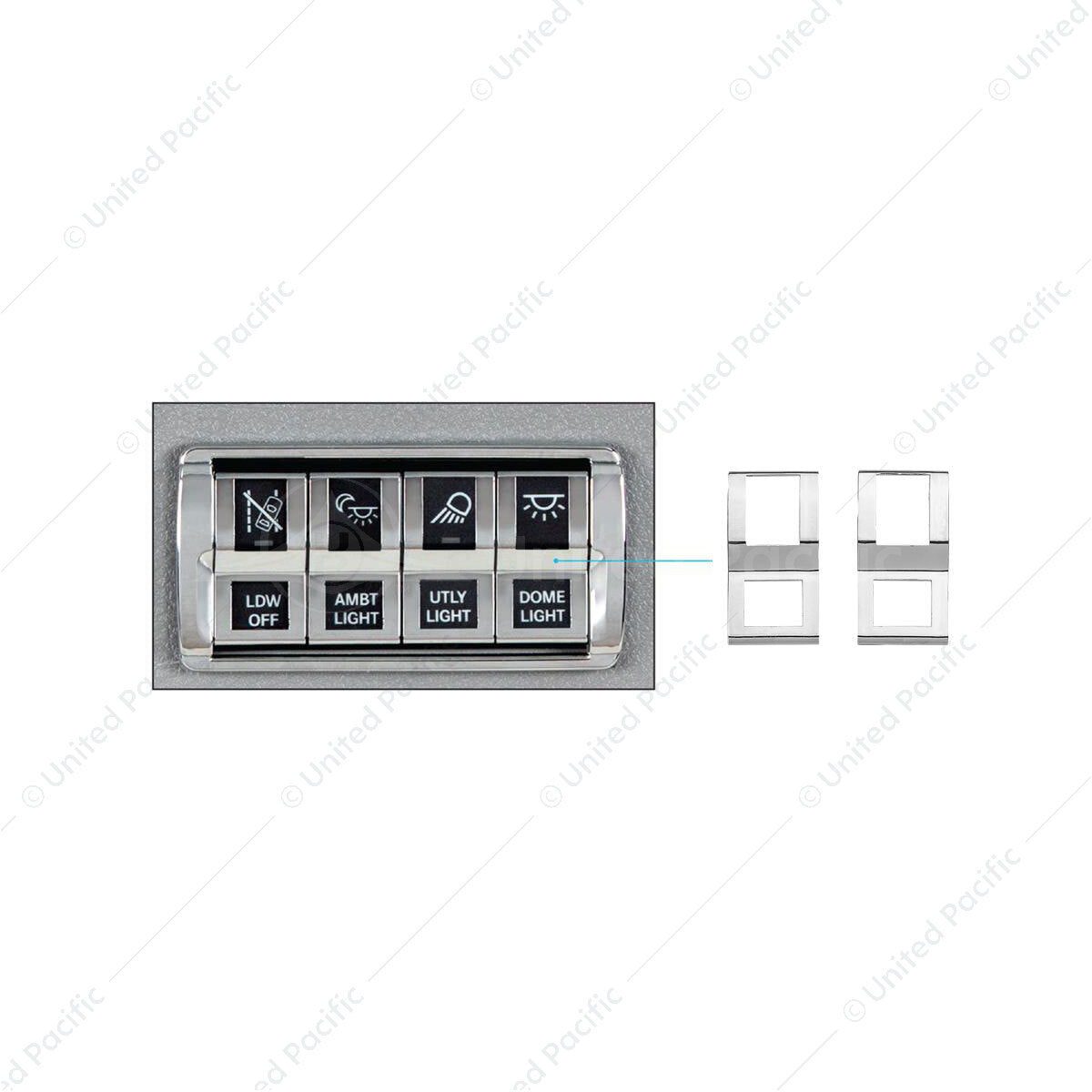 Chrome Switch Cover For 2018-2025 Freightliner Cascadia (2-Pack)