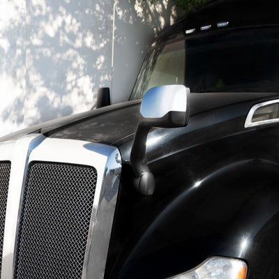 Chrome Hood Mirror For 2013-2021 Kenworth T680 & 2012-2021 Peterbilt 579-Passenger
